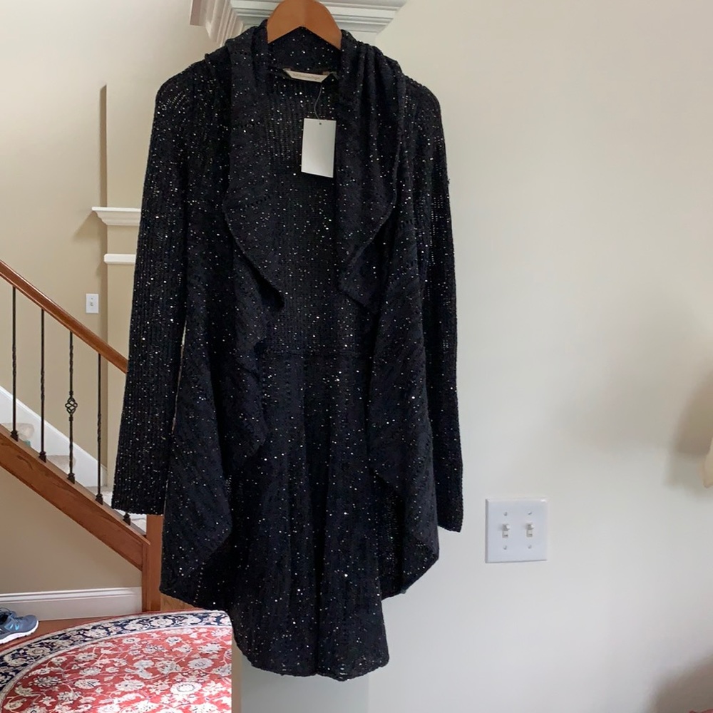 SOFT SURROUNDINGS LONG SEQUIN CARDIGAN